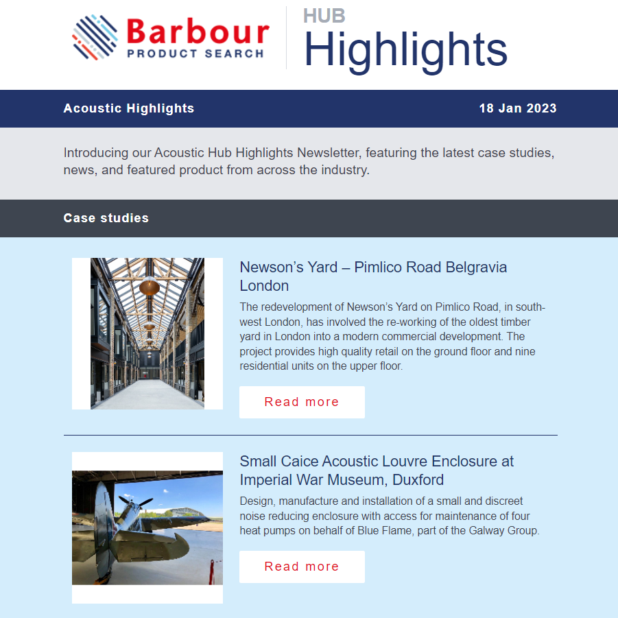 Acoustic Hub Highlights| Featuring The Latest Case Studies, Product News and Featured Product