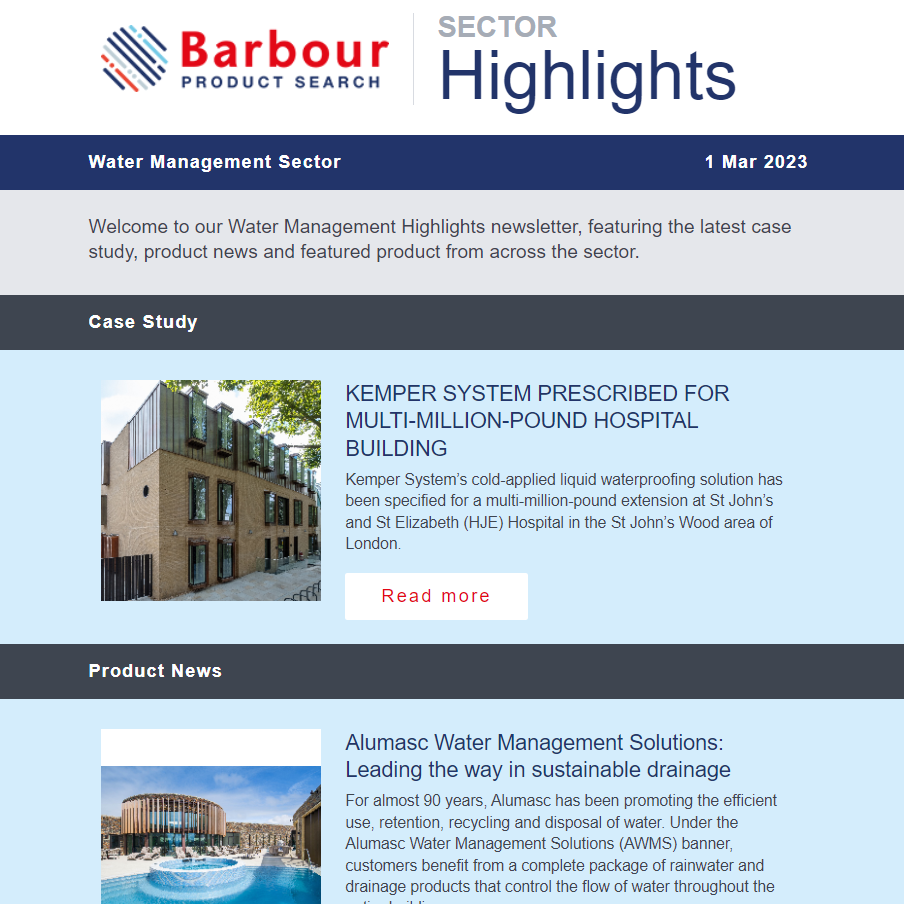 Water Management Highlights, Latest Case Study, Product News, Featured Product