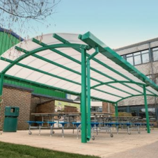 Oasis Academy Coulsdon in Surrey Add Curved Roof Dining Canopy