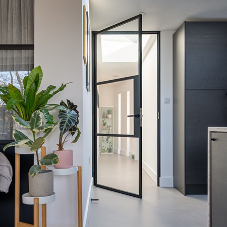 By incorporating Internal Steel-style Internal Doors, this Botanical abode is not only enhanced aesthetically but also gains improved functionality